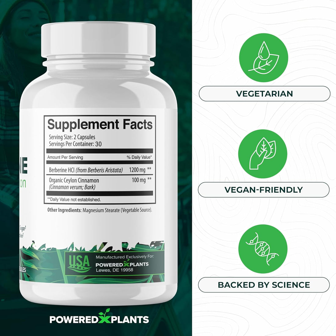 Berberine Capsules - Powered by Plants